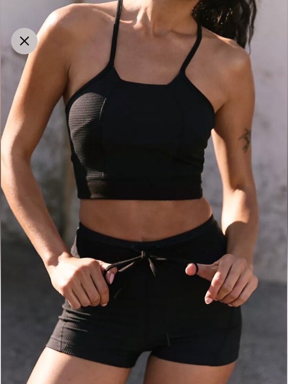 FP Movement Tapped Out Ribbed Set NWT XL Black 2 pieces